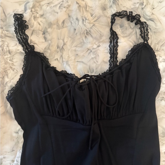 Rouje Black Lace-Trimmed Ivana Midi Dress - Picture 5 of 7